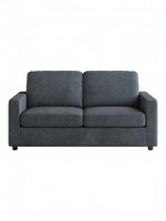 Toco Meubles Causeuse Amara grise en tissu texturé, 2 places, style moderne et compact.