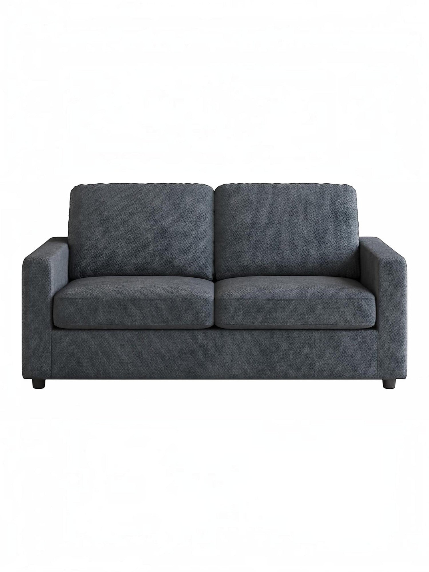 Toco Meubles Causeuse Amara grise en tissu texturé, 2 places, style moderne et compact.