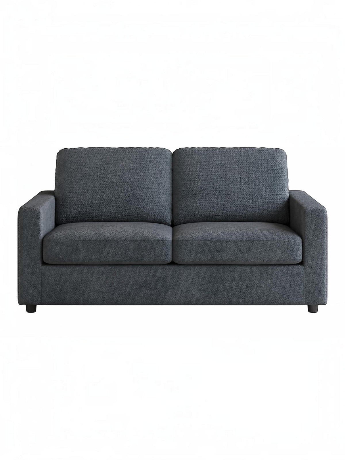 Toco Meubles Causeuse Amara grise en tissu texturé, 2 places, style moderne et compact.