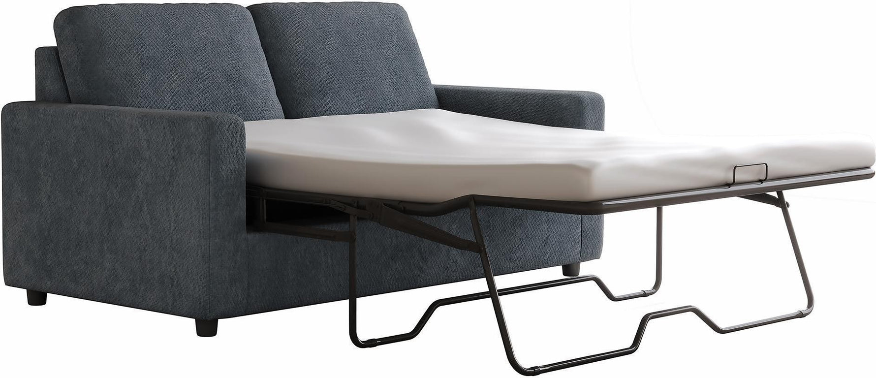 TOCO Meubles Causeuse Amara grise en tissu, convertible en lit, idéale pour petits espaces.