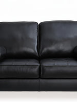 Causeuse Bryce TOCO Meubles en cuir noir avec assise capitonnée et dossiers confortables