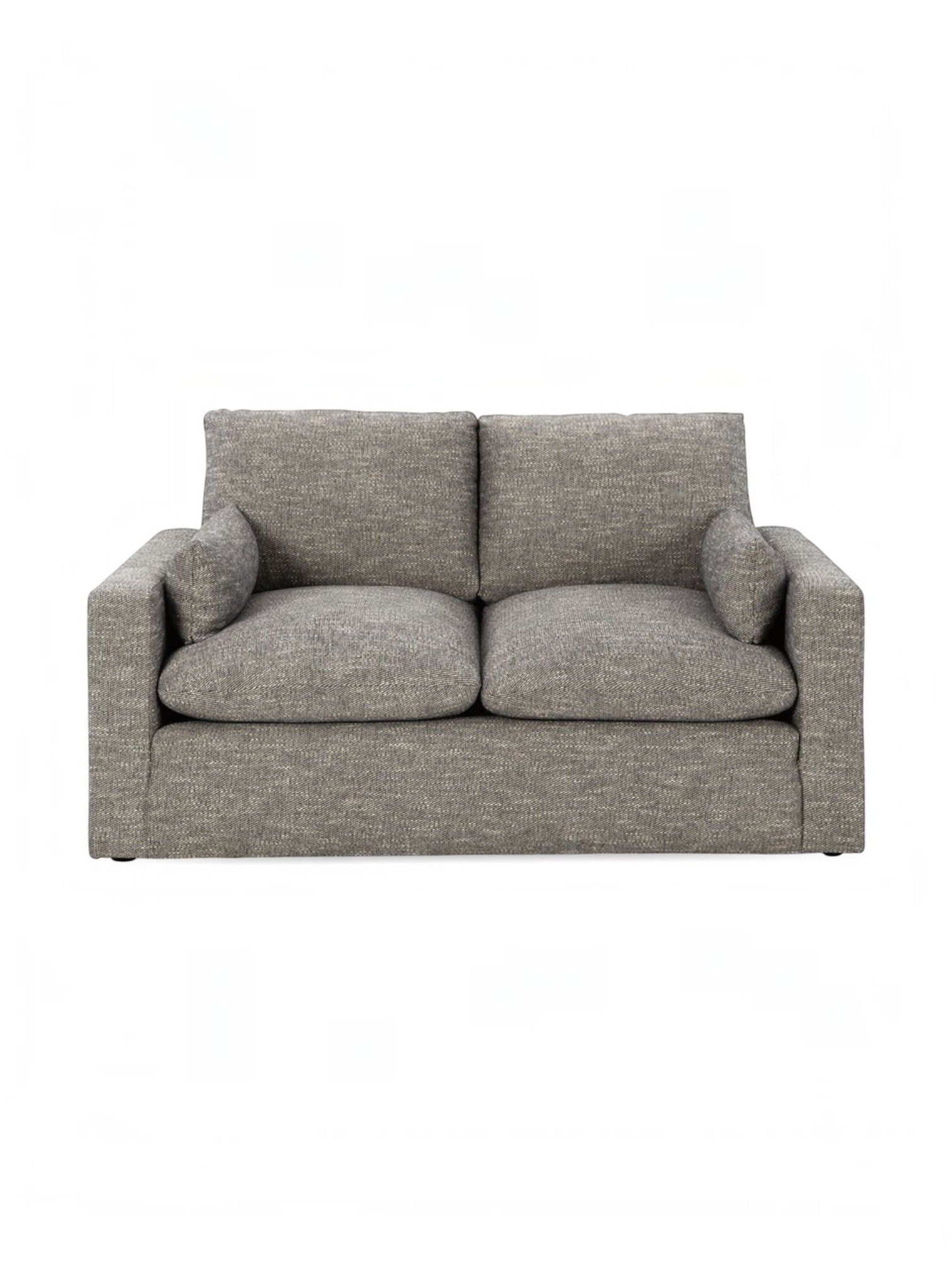 Causeuse Faro TOCO Meubles en tissu texturé gris granite avec coussins moelleux et design moderne