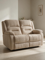 Causeuse inclinable Béatrice TOCO Meubles beige en tissu texturé avec accoudoirs rembourrés pour petit espace