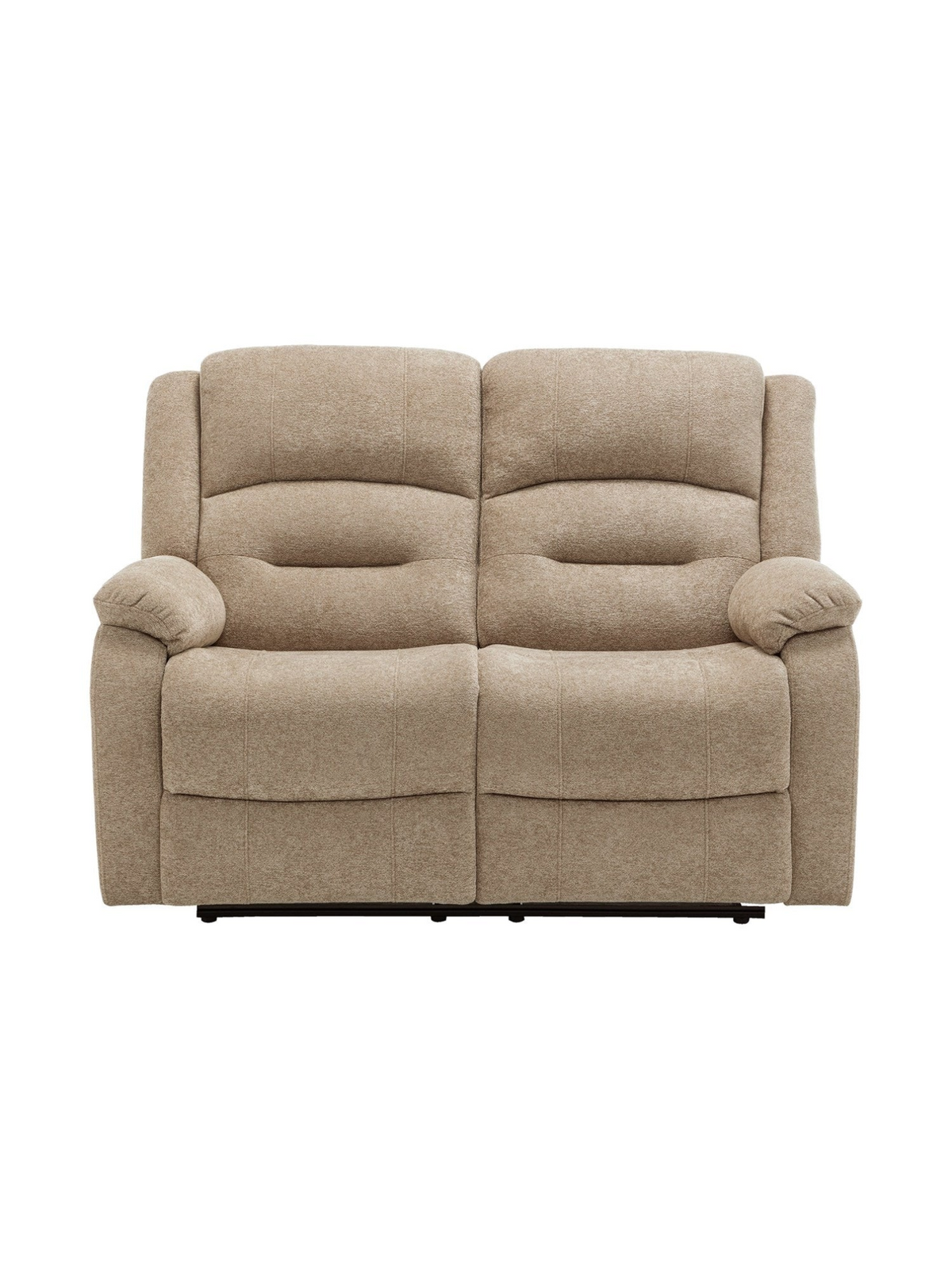 Causeuse inclinable 2 places Béatrice de TOCO Meubles en tissu beige texturé avec accoudoirs rembourrés