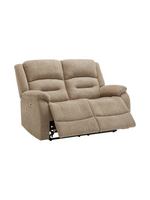 Causeuse inclinable électrique 2 places Béatrice de TOCO Meubles en tissu beige avec accoudoirs rembourrés