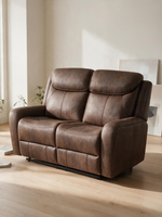Causeuse inclinable Jackson TOCO Meubles en similicuir brun avec dossiers segmentés et assises confortables