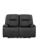 Causeuse inclinable Elvis gris foncé par TOCO Meubles avec surpiqûres contrastantes pour un confort moderne.