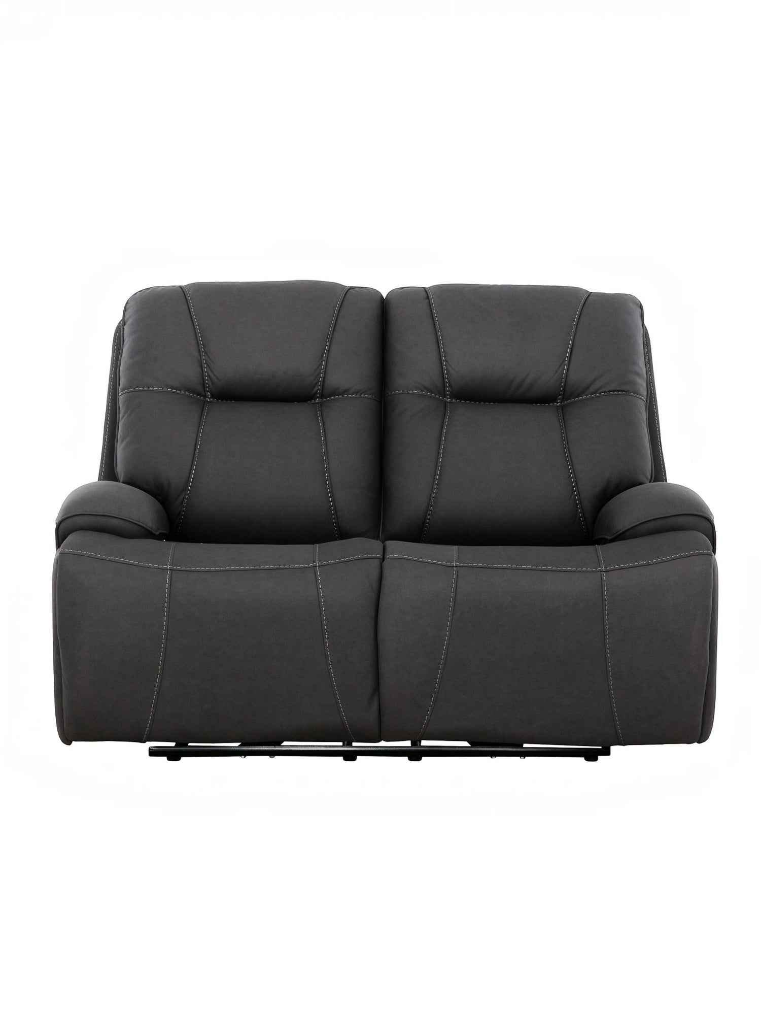 Causeuse inclinable Elvis gris foncé par TOCO Meubles avec surpiqûres contrastantes pour un confort moderne.