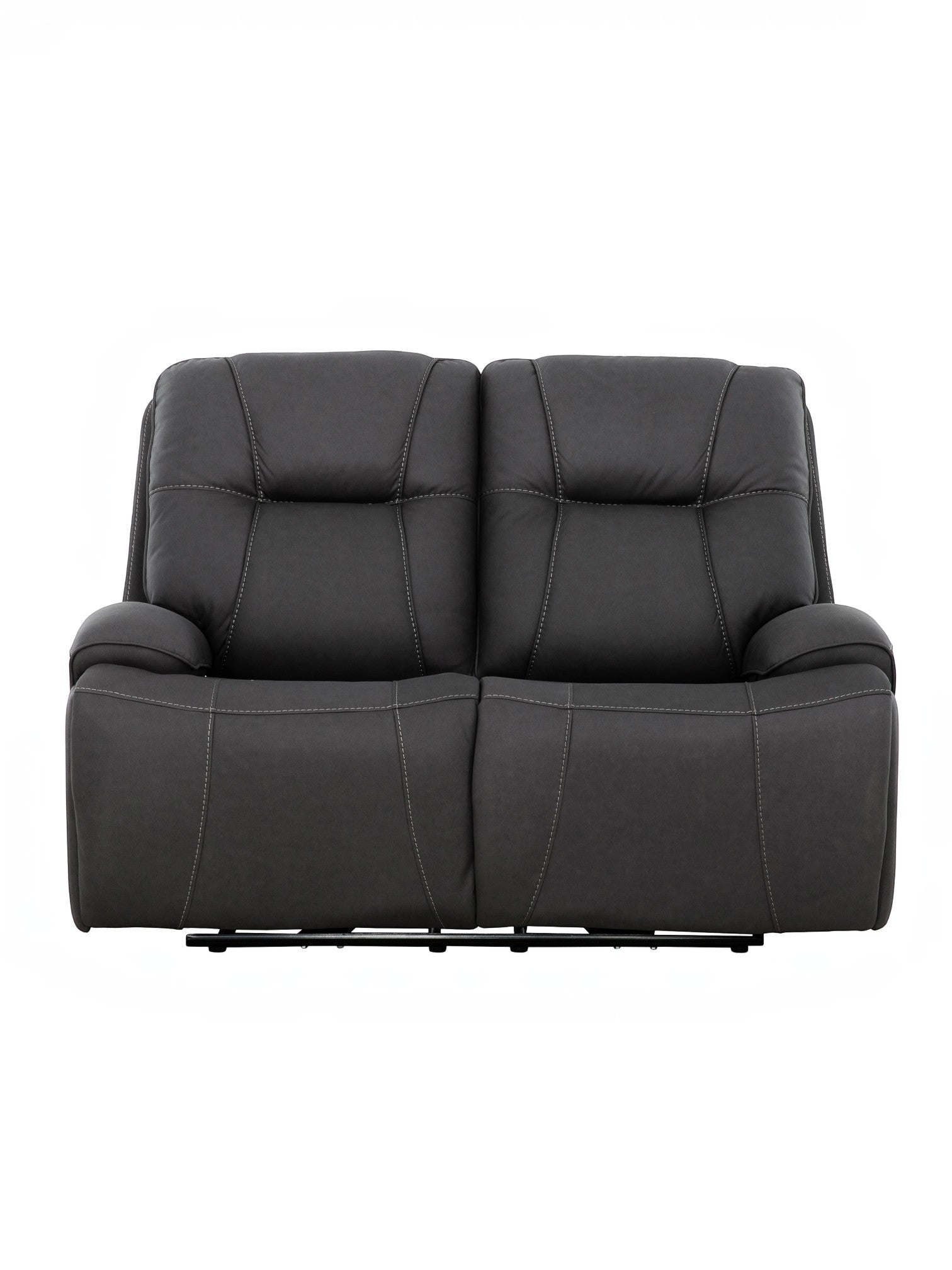 Causeuse inclinable Elvis gris foncé par TOCO Meubles avec surpiqûres contrastantes pour un confort moderne.
