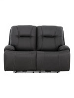 Causeuse inclinable Elvis gris foncé par TOCO Meubles avec surpiqûres contrastantes pour un confort moderne.