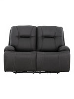Causeuse inclinable Elvis gris foncé par TOCO Meubles avec surpiqûres contrastantes pour un confort moderne.