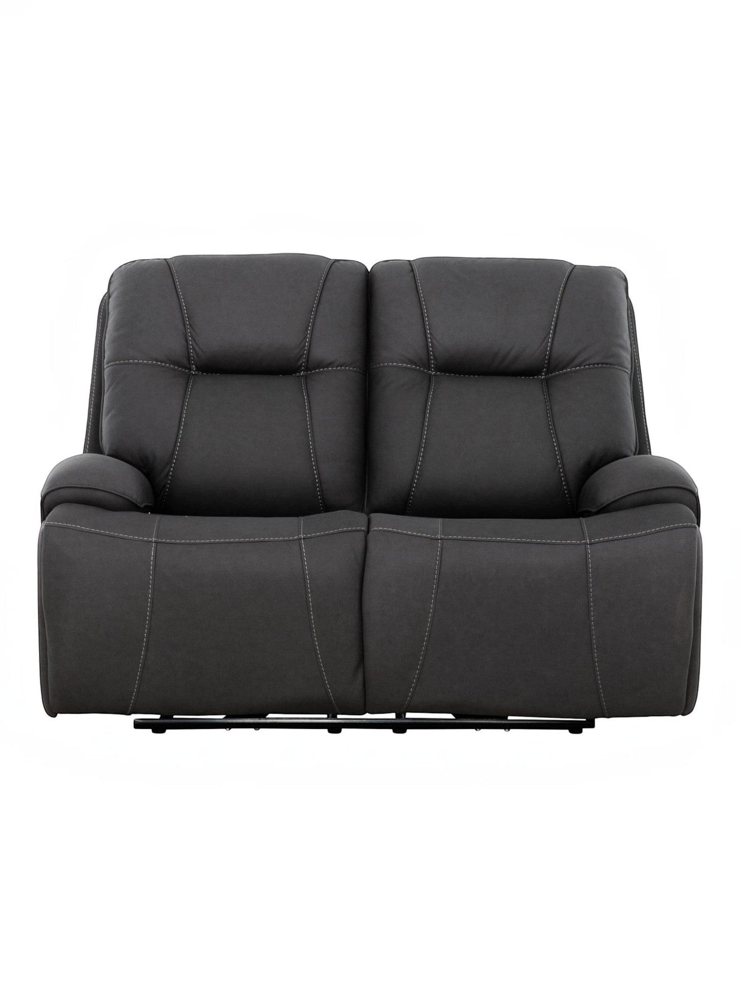 Causeuse inclinable Elvis gris foncé par TOCO Meubles avec surpiqûres contrastantes pour un confort moderne.