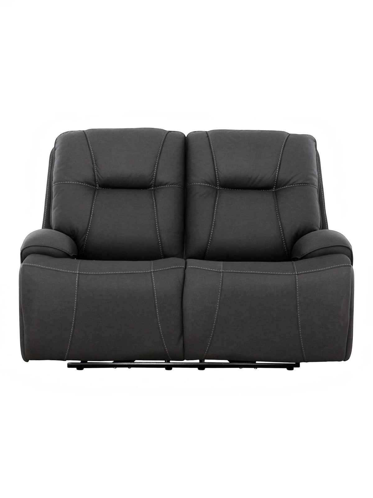 Causeuse inclinable Elvis gris foncé par TOCO Meubles avec surpiqûres contrastantes pour un confort moderne.