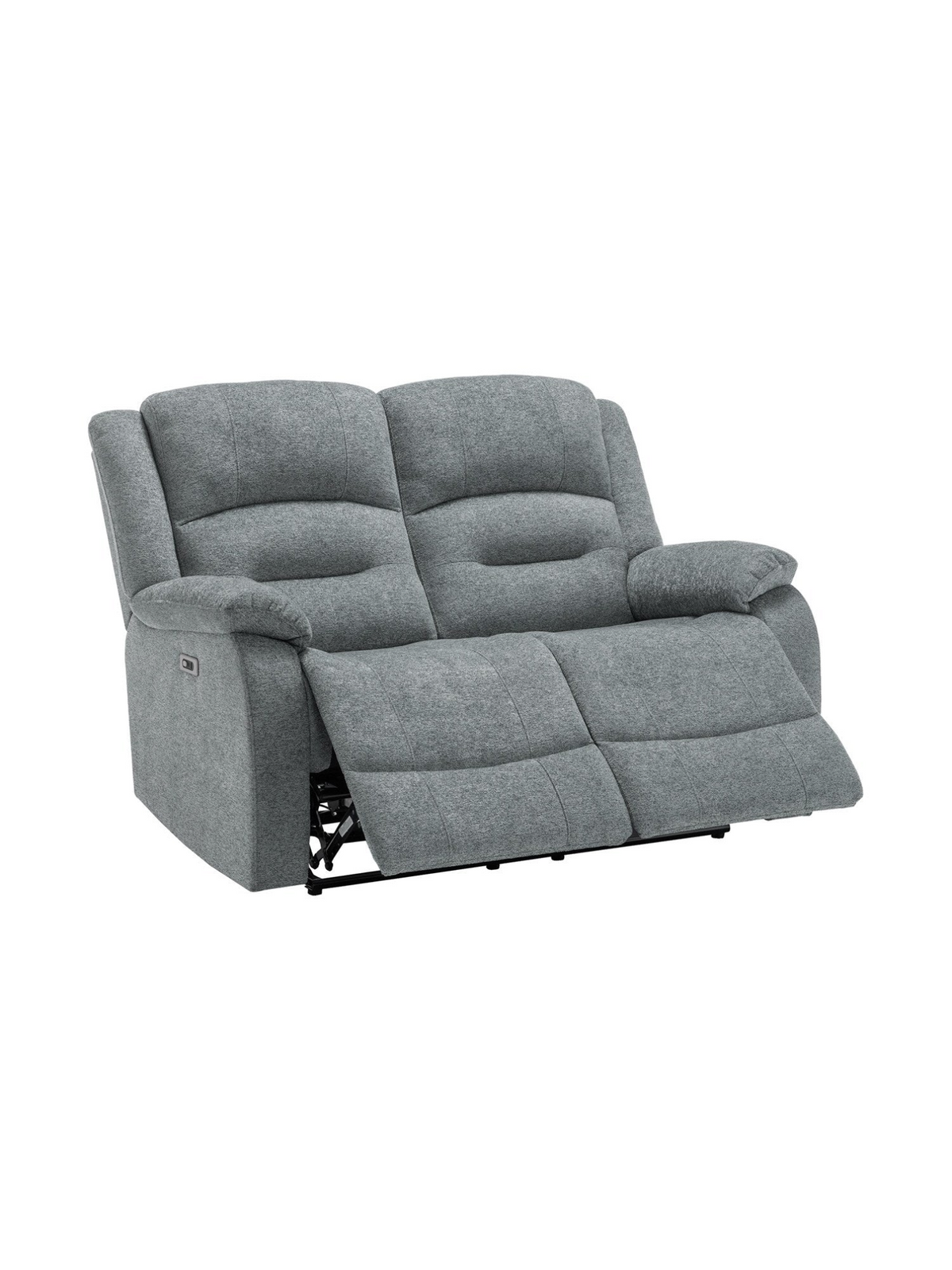Causeuse inclinable électrique TOCO Meubles 2 places en tissu gris texturé avec accoudoirs rembourrés