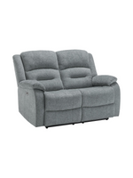 Causeuse inclinable électrique 2 places TOCO Meubles en tissu gris texturé avec accoudoirs rembourrés