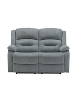 Causeuse inclinable électrique 2 places TOCO Meubles en tissu gris texturé avec accoudoirs rembourrés