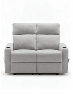Causeuse inclinable TOCO Meubles Maxima grise à deux places avec porte-gobelets intégrés et assise confortable