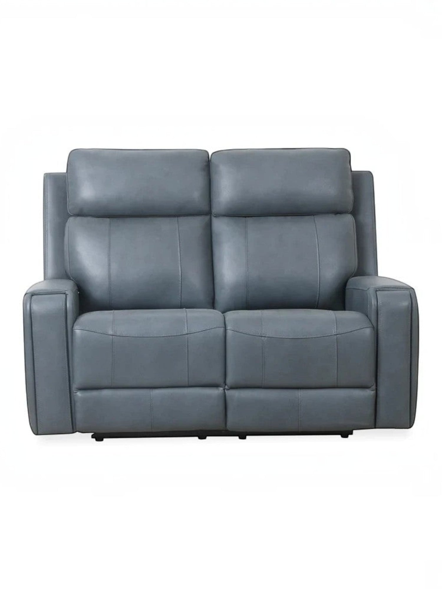 Causeuse inclinable Miles en cuir bleu gris par TOCO Meubles, design contemporain avec soutien ergonomique.
