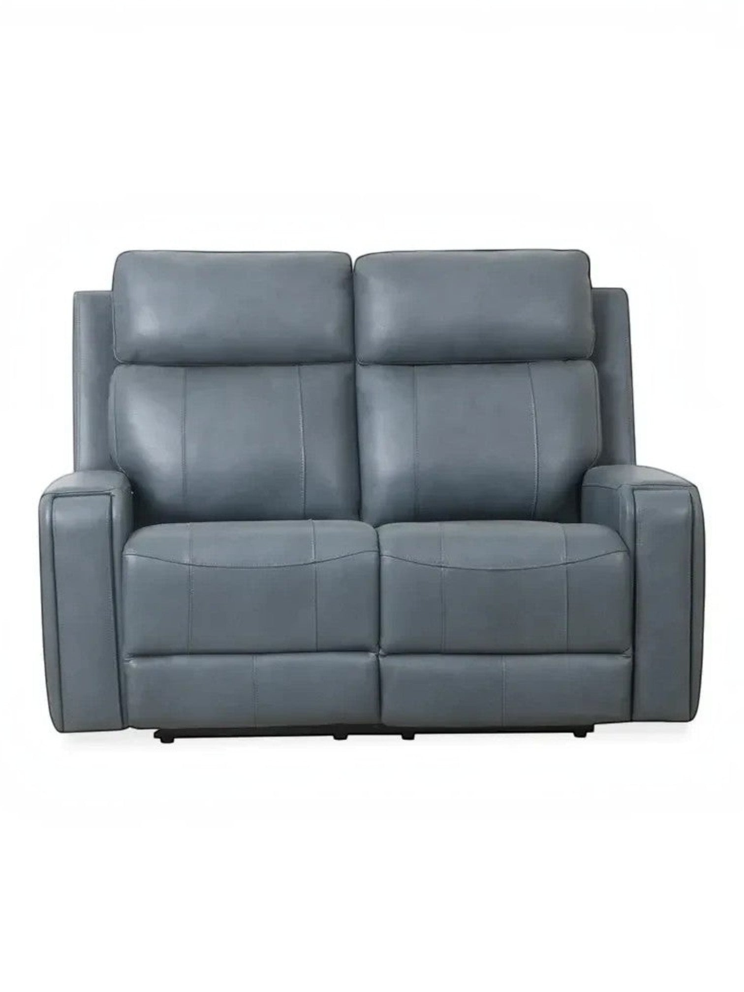 Causeuse inclinable Miles en cuir bleu gris par TOCO Meubles, design contemporain avec dossier ergonomique.