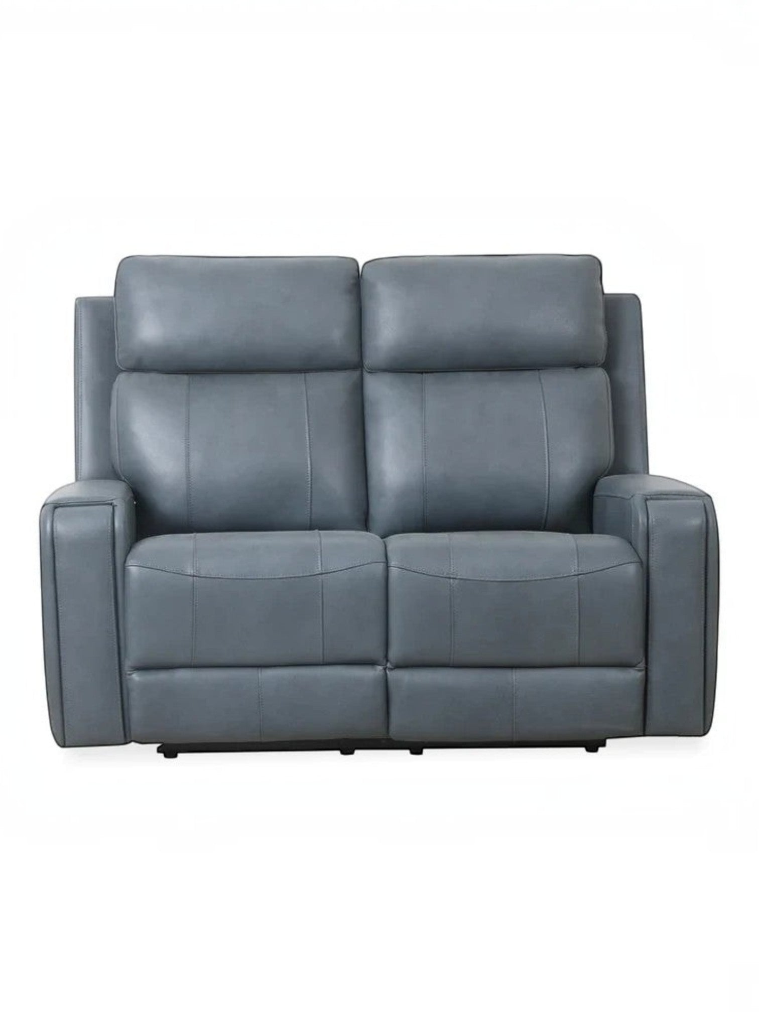 Causeuse inclinable Miles en cuir bleu gris par TOCO Meubles, design contemporain avec soutien ergonomique.