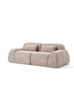 Causeuse modulaire beige TOCO Meubles au design contemporain avec deux coussins et une texture en tissu doux
