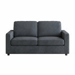 Causeuse Nuru gris foncé TOCO Meubles en tissu texturé, 2 places, style moderne, idéale pour petits espaces.
