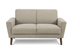 Causeuse Tano beige en tissu de TOCO Meubles, avec pieds en bois et design moderne.