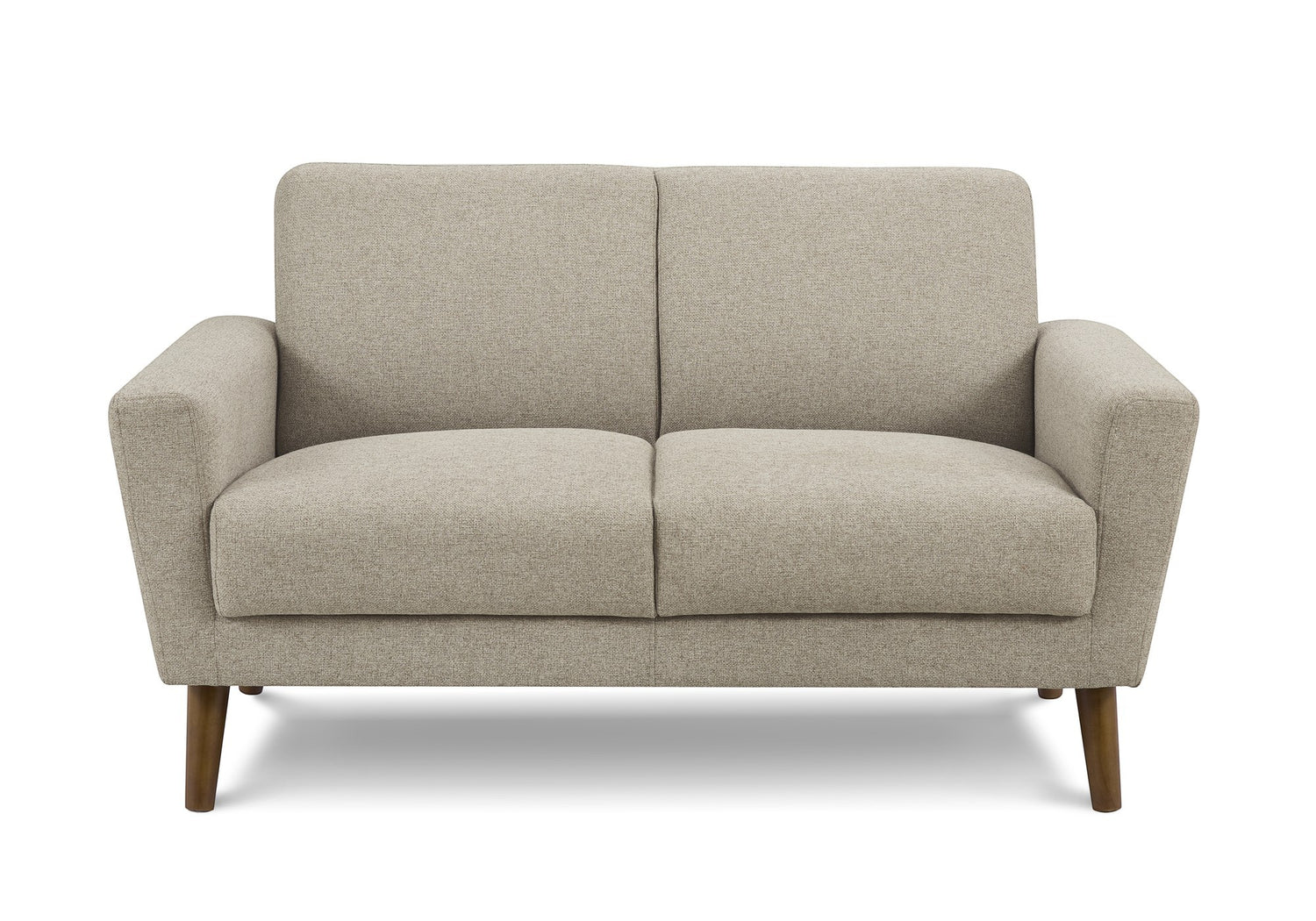 Causeuse Tano beige en tissu de TOCO Meubles, avec pieds en bois et design moderne.