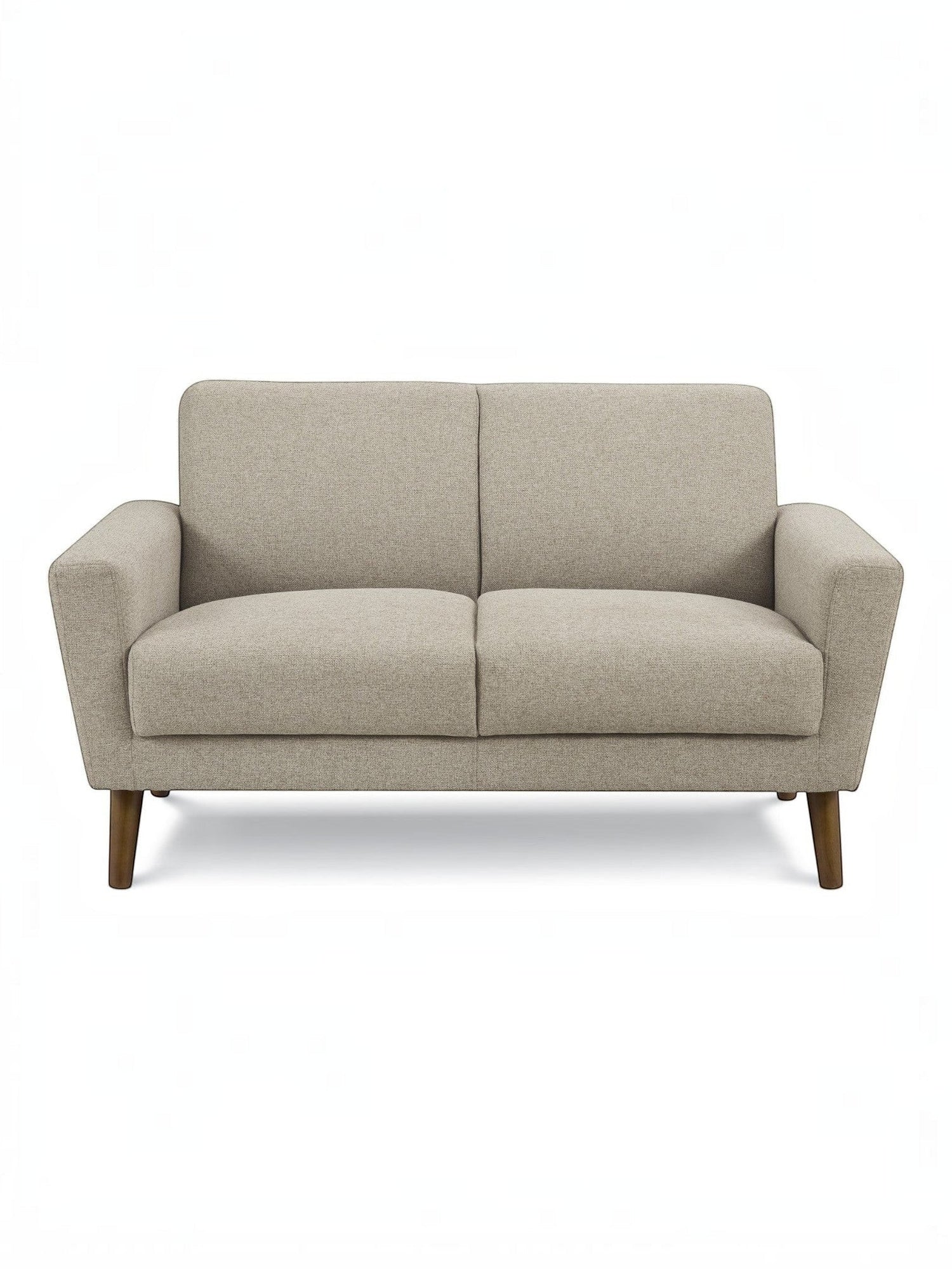 Causeuse Tano beige en tissu de TOCO Meubles, avec pieds en bois et design moderne.