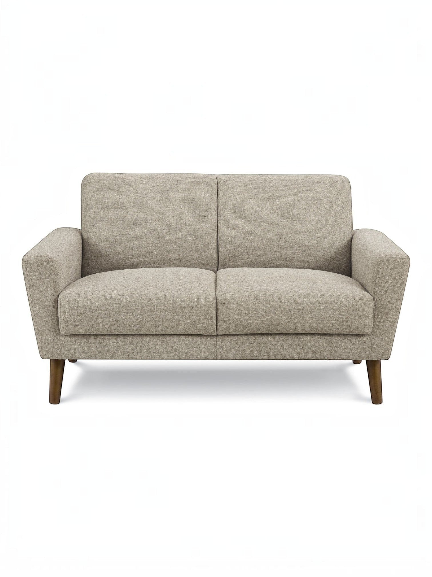 Causeuse Tano beige en tissu de TOCO Meubles, avec pieds en bois et design moderne.