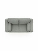 Vue de dessus de la causeuse Zela gris anthracite de TOCO Meubles avec coussins cylindriques