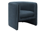 TOCO Meubles Chaise d'appoint Océan bleu marine en tissu, style tonneau moderne, assise confortable.