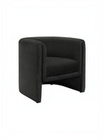 TOCO Meubles Chaise d'appoint Océan noire, style tonneau, rembourrée, tissu texturé.