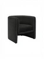 TOCO Meubles Chaise d'appoint Océan noire, style tonneau, rembourrée, tissu texturé.