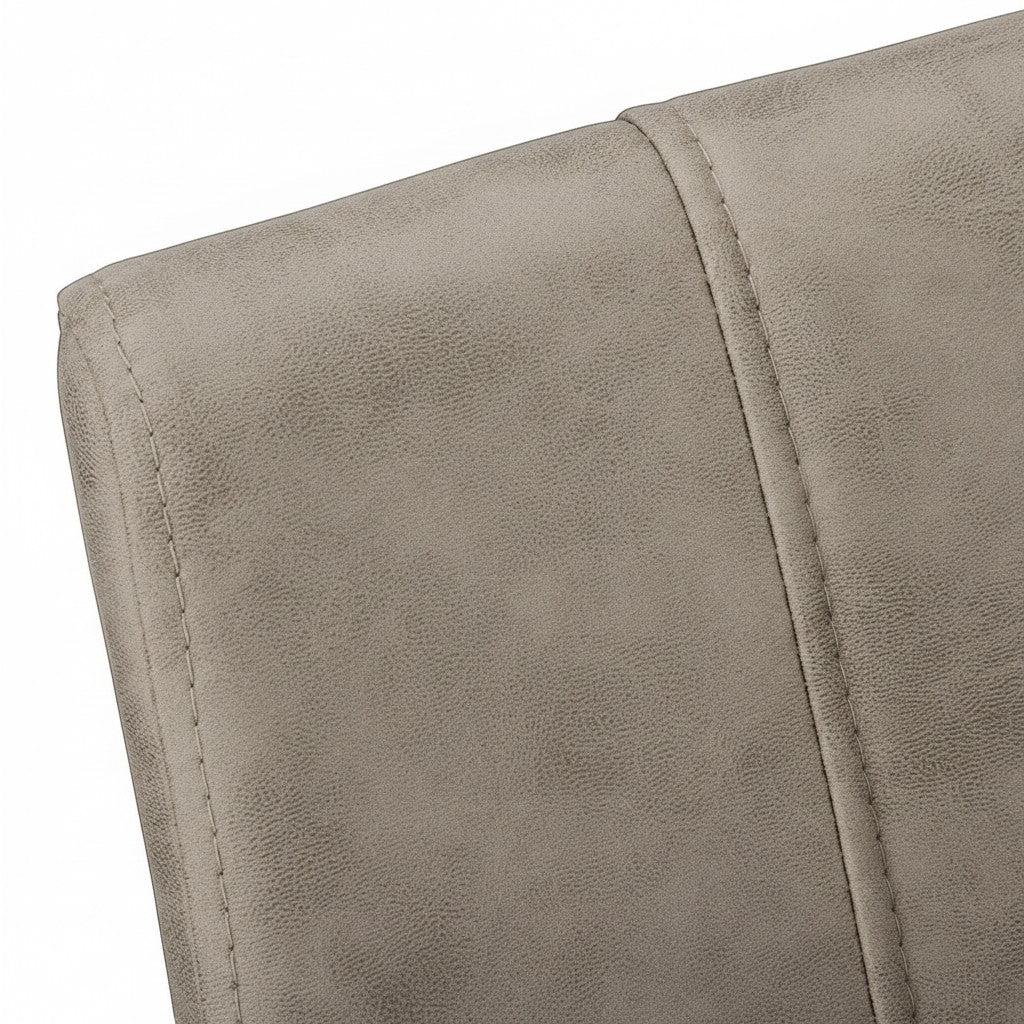 TOCO Meubles Chaise Baxter taupe effet suède, assise confortable, base métal noir, design moderne sans accoudoirs.