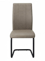 Chaise de salle à manger taupe Baxter TOCO Meubles en suède avec base en métal noir