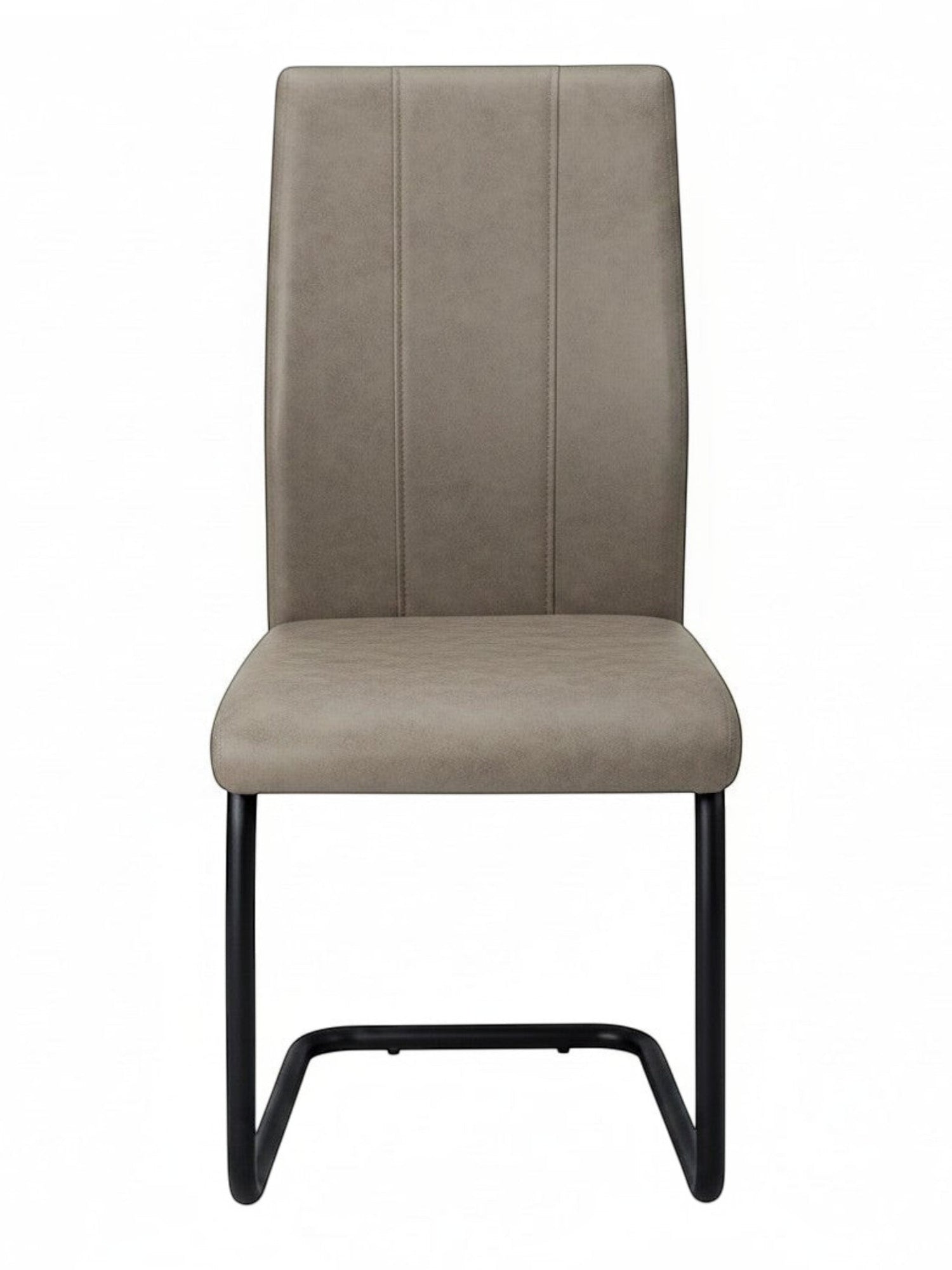 Chaise de salle à manger taupe Baxter TOCO Meubles en suède avec base en métal noir