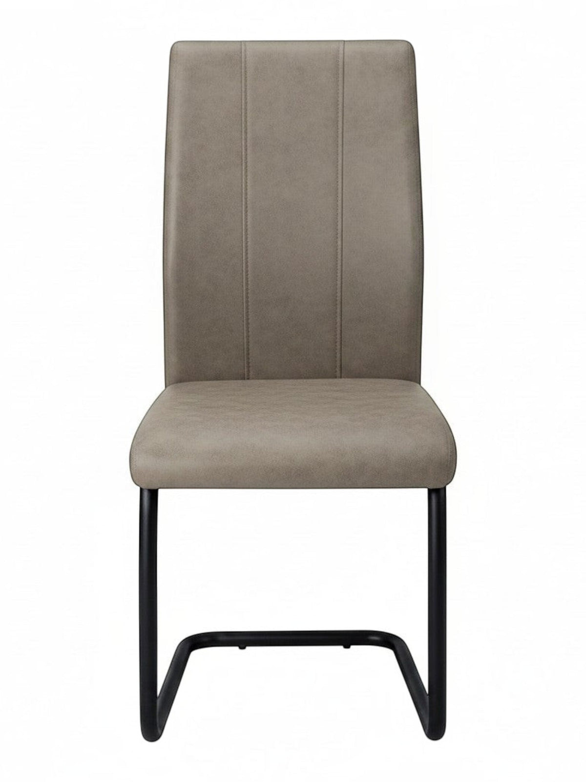 Chaise de salle à manger taupe Baxter TOCO Meubles en suède avec base en métal noir