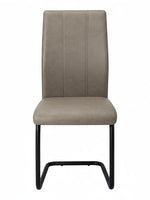 Chaise de salle à manger taupe Baxter TOCO Meubles en suède avec base en métal noir