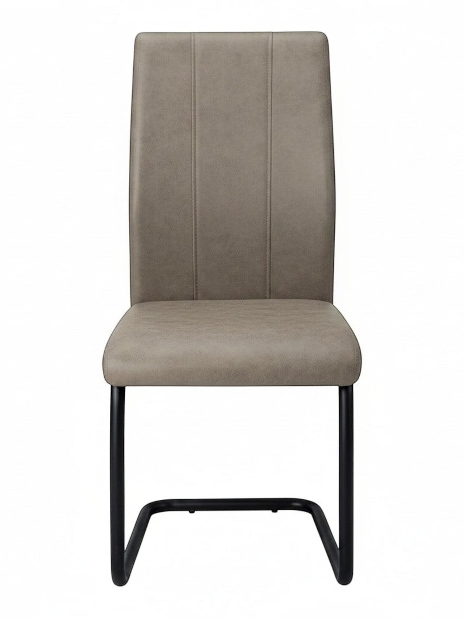 Chaise de salle à manger taupe Baxter TOCO Meubles en suède avec base en métal noir