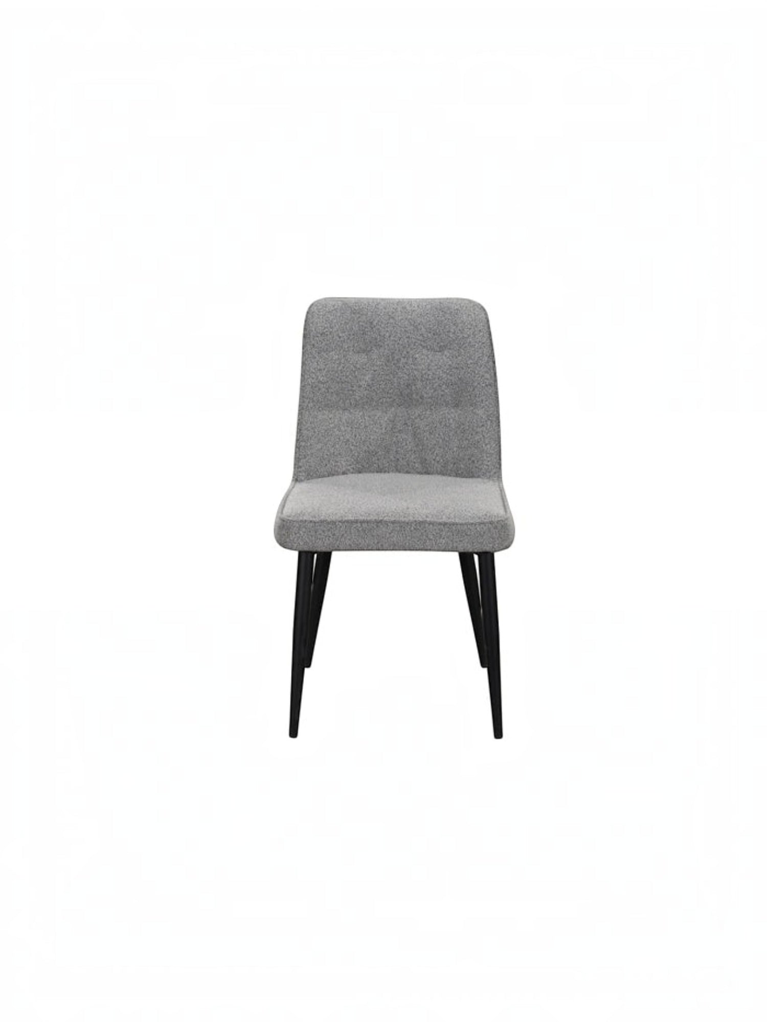 Chaise de salle à manger TOCO Meubles Beaulieu en tissu bouclé gris avec pieds en métal noir mat