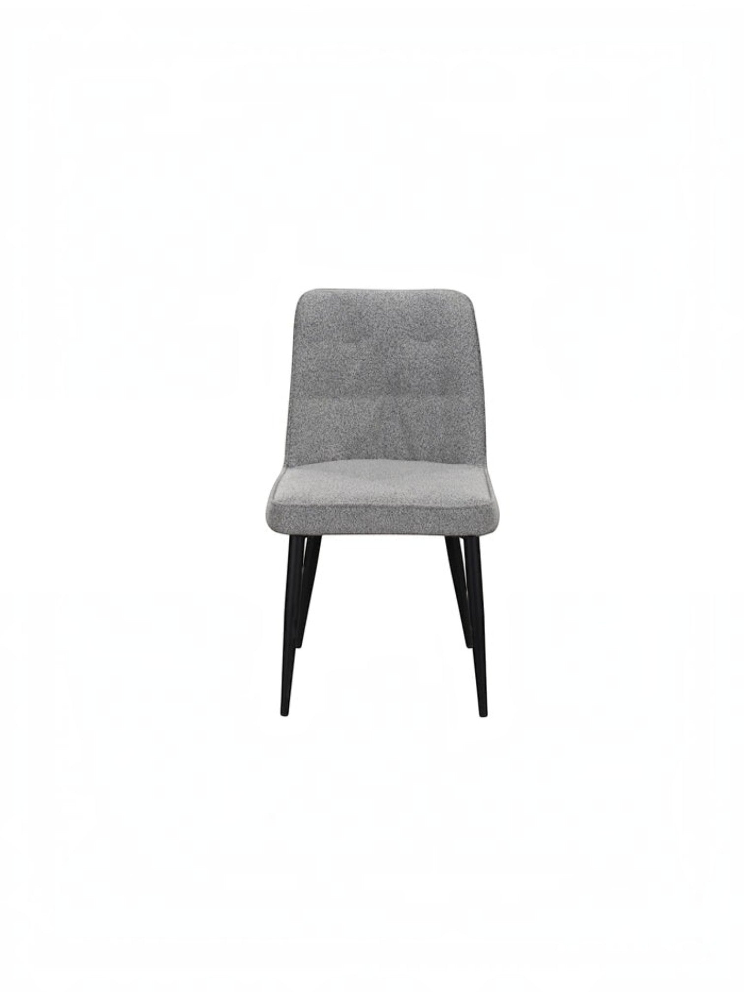 Chaise de salle à manger TOCO Meubles Beaulieu en tissu bouclé gris avec pieds en métal noir mat