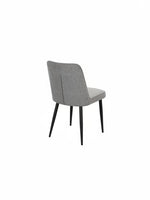Chaise de salle à manger TOCO Meubles Beaulieu en tissu gris texturé avec pieds en métal noir mat vue arrière