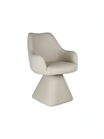 Chaise de salle à manger pivotante TOCO Meubles Capry en similicuir beige avec base rembourrée contemporaine
