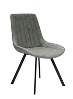 Chaise de cuisine TOCO Meubles Cynthia grise avec dossier capitonné et pieds en métal noir