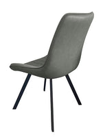 Chaise de cuisine Cynthia TOCO Meubles grise avec assise rembourrée et pieds en métal noir vue de dos