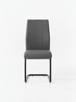 Chaise de cuisine Xena par TOCO Meubles en similicuir gris avec structure en métal noir et dossier surpiqué