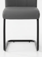 Chaise de cuisine Xena TOCO Meubles avec assise grise en similicuir et structure en métal noir