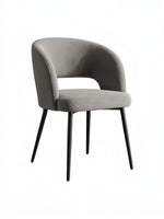 Chaise de cuisine TOCO Meubles Kamilia grise avec assise rembourrée et pieds en métal noir
