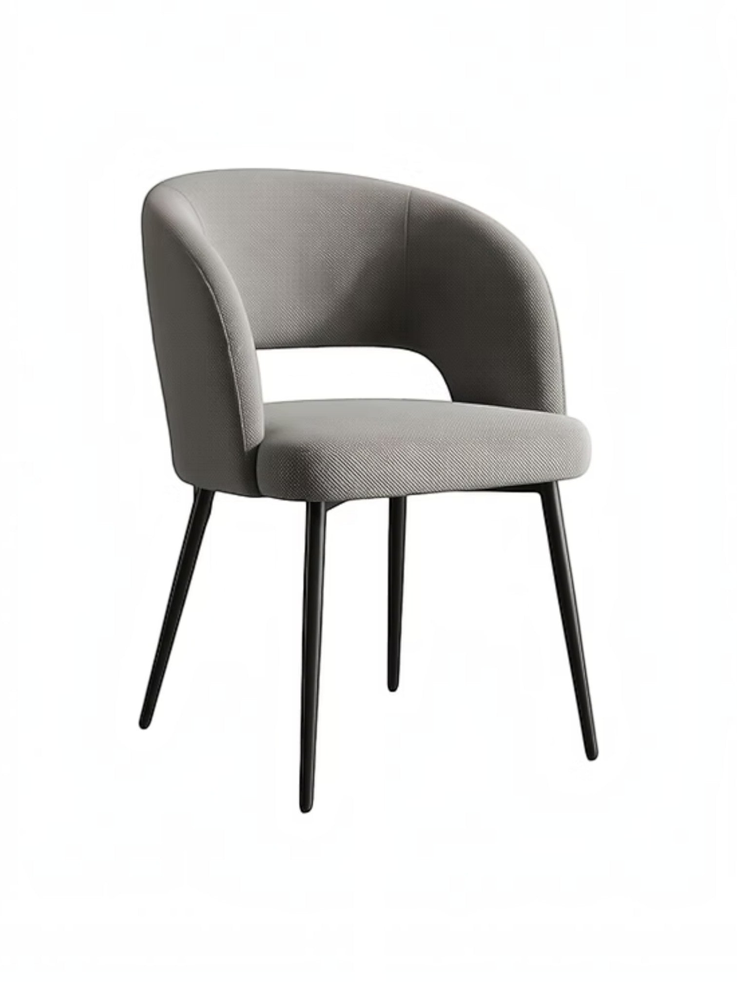 Chaise de cuisine TOCO Meubles Kamilia grise avec assise rembourrée et pieds en métal noir